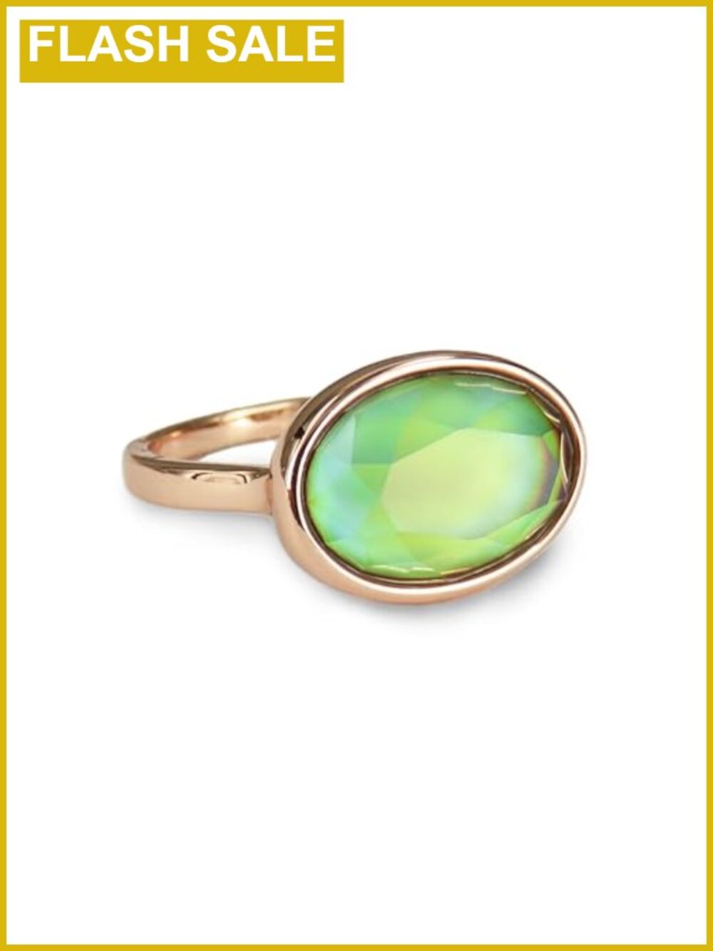 Mood Ring Crystal Stone Bezel Set Rose Gold Ring for Women